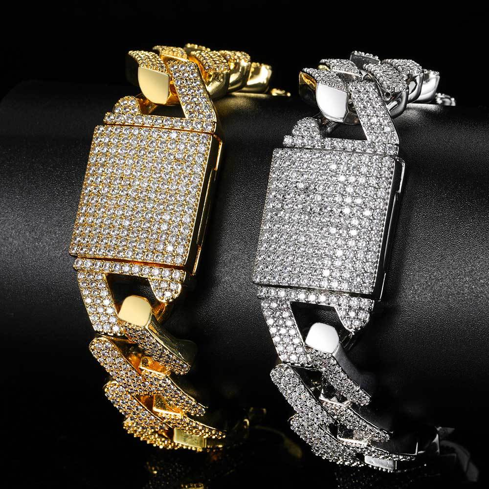20mm curb cuban link three row highest quality gold diamond vvs ifandco icebox on lil uzi vert playvboi carti