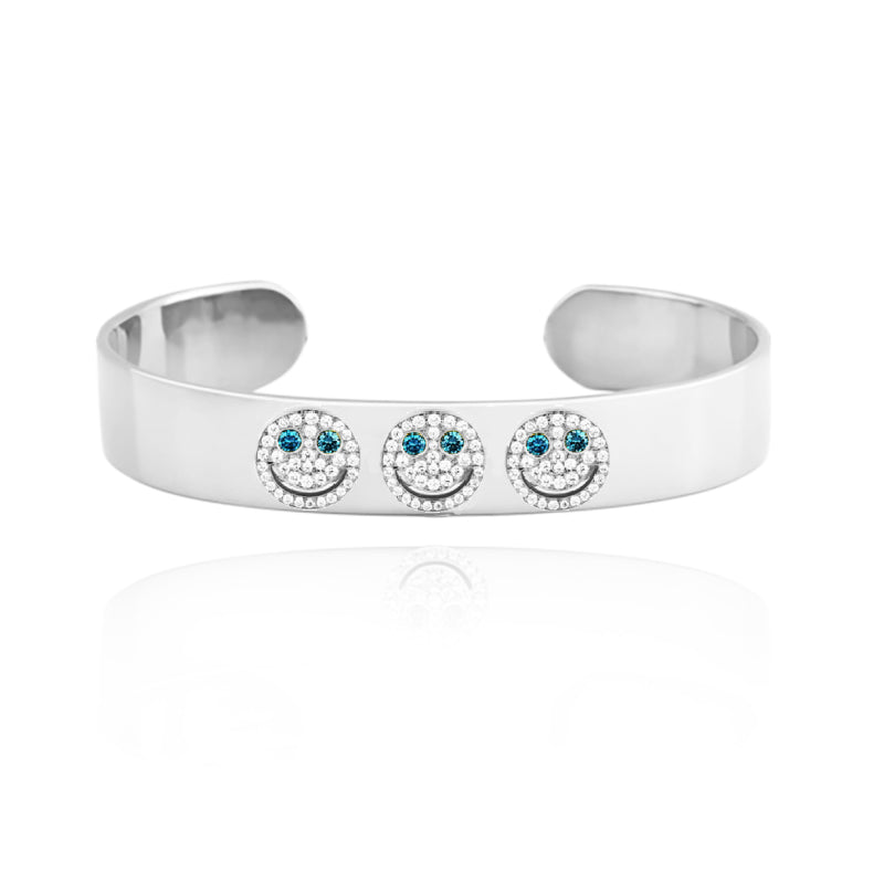 EYEFUNNY smile s wide bangle smiling face bangle bracelet smiley diamond vvs アイファニー POGGY KIM JONES VIRGIL JBALVIN