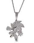 Sonic the Hedgehog Fully Iced diamond Pendant Diamond free necklace chain ifandco