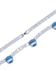 Emoji frozen freeze too icy diamond tennis link necklace chain short choker
