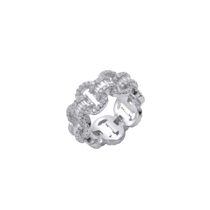 C de cartier ring baguette cc logo vintage diamond baguette ring AP royal oak rolex matching ring watches luxury rare 