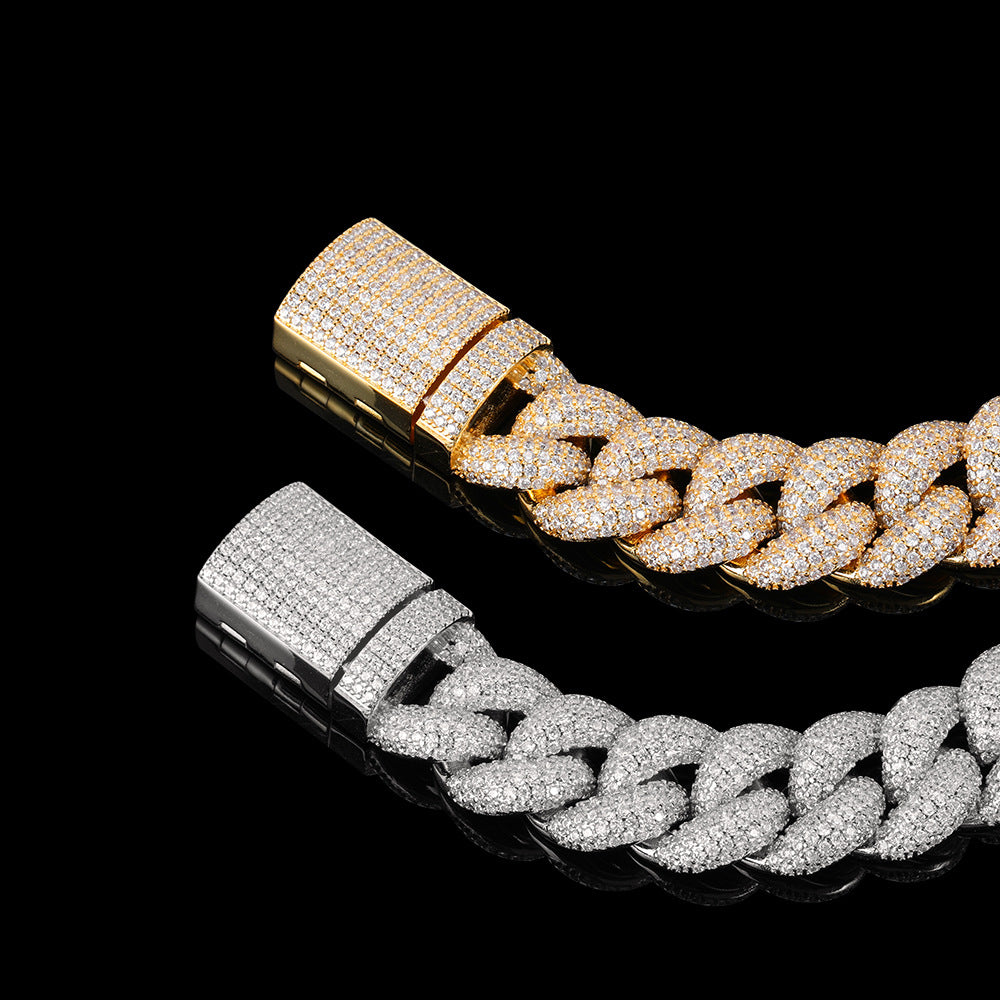 14mm rounded bubble cuban links necklace/bracelet chain 3D diamons vvs ifandco shopgld