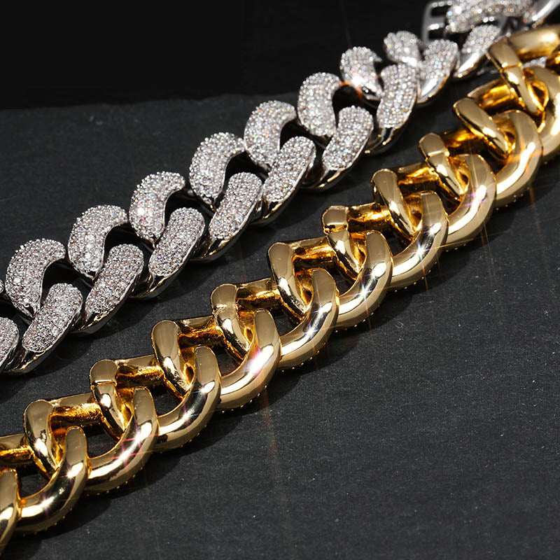 20mm cuban link fully iced micro pave diamond travis scott playboi carti asap rocky ian connor vlone vvs