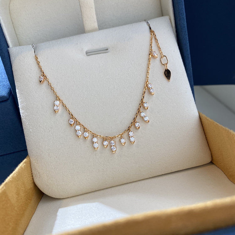 Kylie Jenner Tiffany diamonds dangling choker chain necklace hw Harry Winston