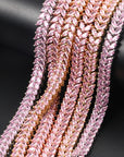 tennis chain necklace pink diamond hip hop custom jeweler ifandco shopgld
