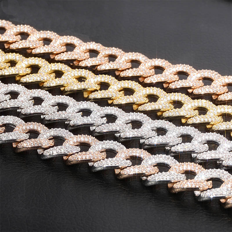 14mm cuban link fully iced micro pave diamond travis scott playboi carti asap rocky ian connor vlone vvs