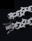 15mm Iced Barbed wire link bracelet chain shopgld gold diamond