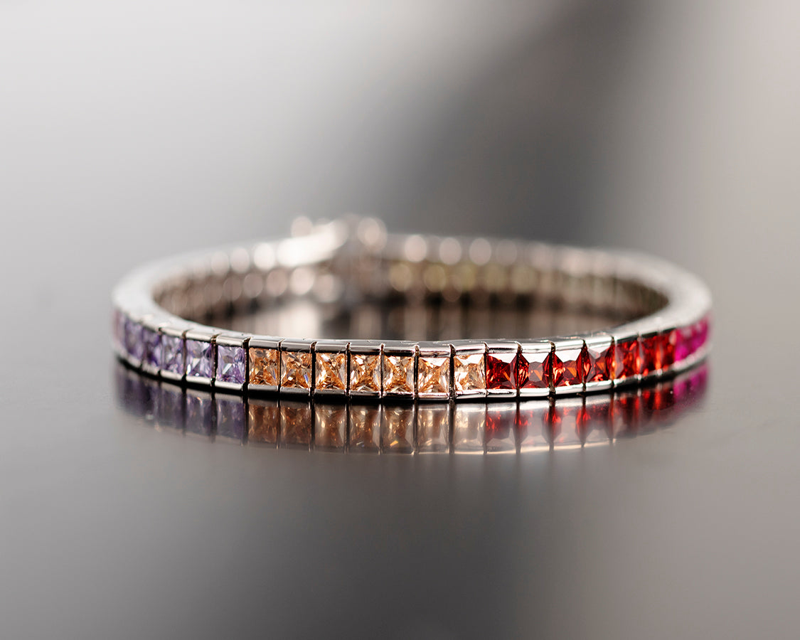 eyefunny princess eternity bracelet EYEFUNNY Ginza Boutique アイファニー 銀座ブティック tennis link Bracelets With Cut Multi-color gemstone Bracelet Silver Jewelry affordable hip hop jewelry ifandco