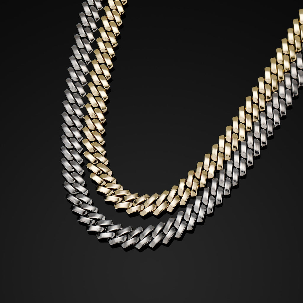 solid special clasp 18mm curb cuban link chain necklace bracelet yellow gold white gold solid silver 925 sterling vermeil