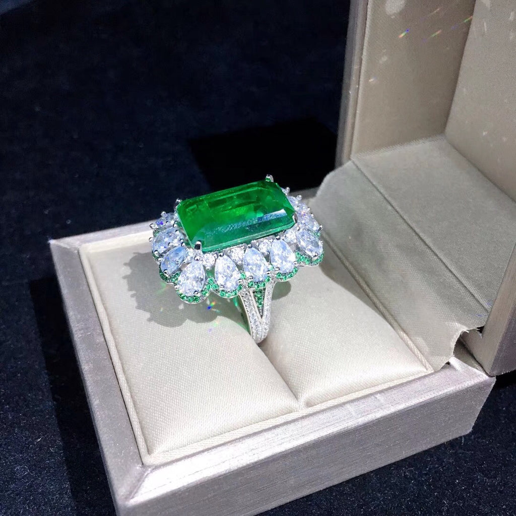 Zambian Emerald Cut Ring engagement rare vvs jeweler diamond tyler the creator playboi carti 