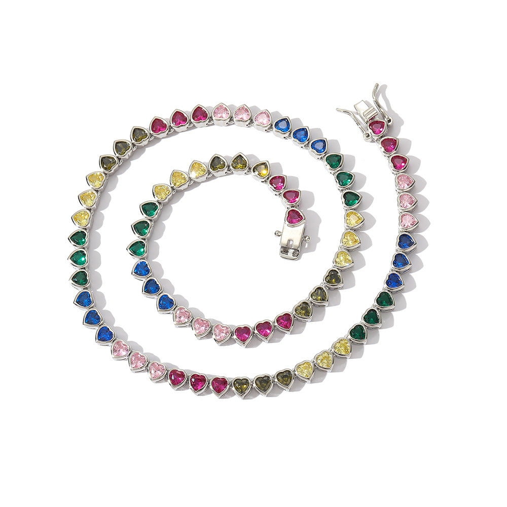 Harry Winston heart gemstone diamond tennis link rainbow multicolored frank ocean kandi man blonded instagram flower bracelet diamond rave bracelet daisy Homer Drake Kanye West