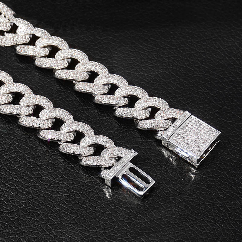 14mm cuban link fully iced micro pave diamond travis scott playboi carti asap rocky ian connor vlone vvs