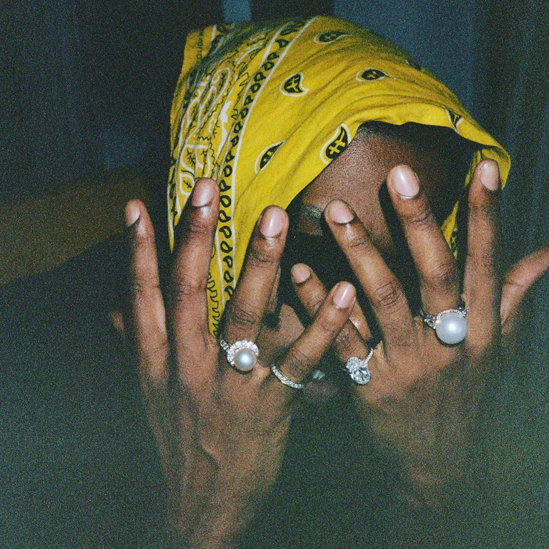 asap rocky pearl ring diamond custom chain jewelery free matching chain