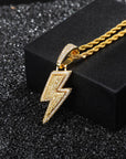ian connor thunderbolt emoji pendant necklace chain diamond custom vvs benballer vlone