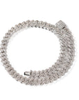 fully iced out 12mm curb cuban link necklace chain in baguette diamond White Gold shopgld