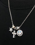 Smiling face blue eyes cross star block combo