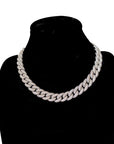 15mm rounded bubble cuban links necklace/bracelet chain 3D diamons vvs ifandco