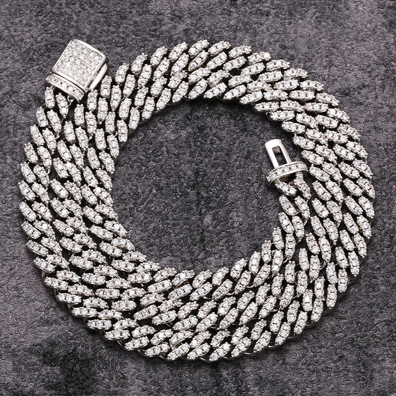6mm cuban link necklace chain diamond ankle chain hip hop rapper jewelers ifandco cardib megan fashion nova  hip hop jewelry