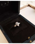 asap rocky pear diamond ring unique three stone engagement ring jeweler vvs 