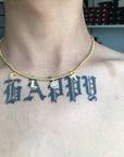 eyefunny custom letter diamond alphabet necklace chain 