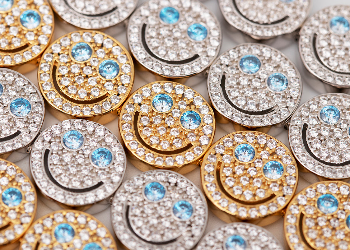 EYEFUNNY smiling face bangle bracelet smiley diamond vvs アイファニー POGGY KIM JONES VIRGIL JBALVIN