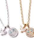 eyefunny smiling face thunder pendant necklace chain diamond jbalvin kim jones clot virgil offwhite