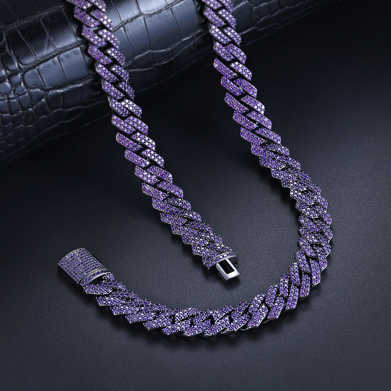Purple Heart Necklace | Diamond Gold & Enamel | Isara Designs