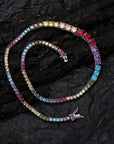Multicolored and size rainbow tennis links necklace choker hip hop jewelry gld shop icebox ifandco gold gods diamond buy celebrity jewelry accessories
