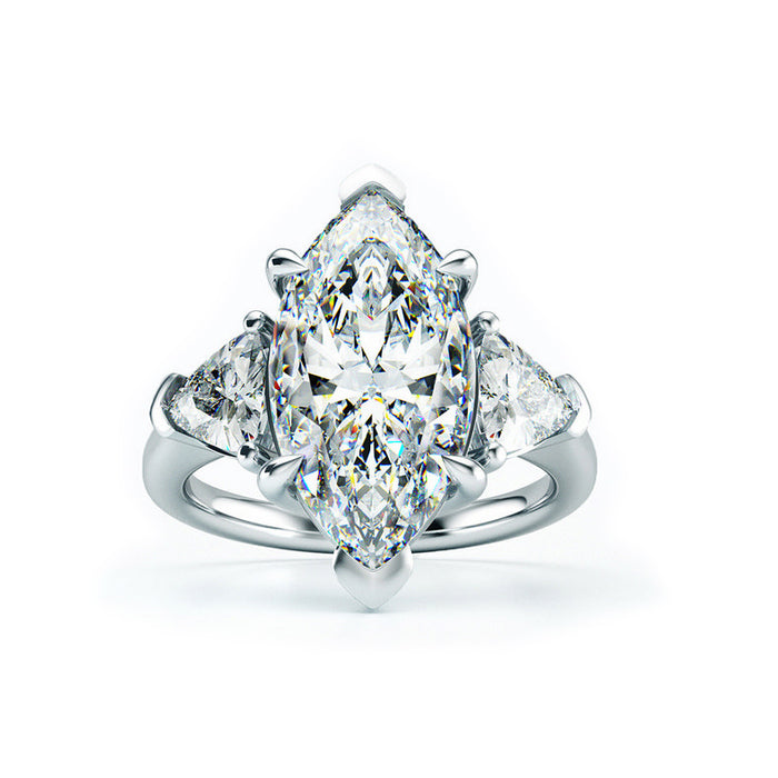 Three Stone Marquise Diamond tourmaline Engagement Rings kylie jenner ring travis scott