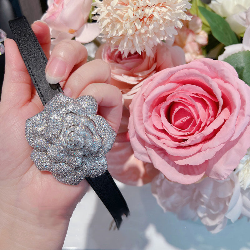 Piaget rose diamond bangle bracelet watch leather strap diamonds