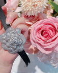 Piaget rose diamond bangle bracelet watch leather strap diamonds