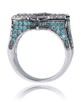 Hexagon Franklin mint star ring two tone diamond vvs ifandco on migos blueface bust down