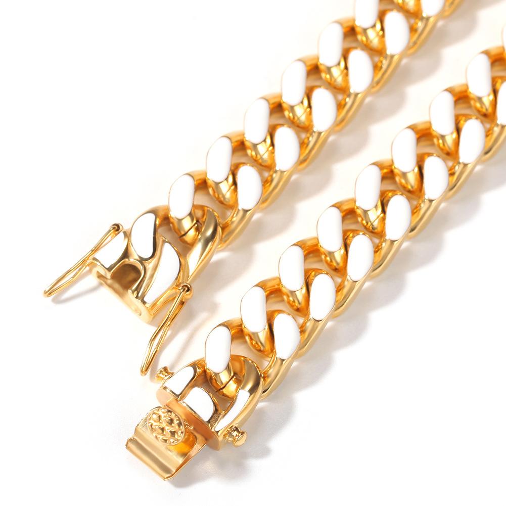 Louis Vuitton Cuban Chain Necklace Metal And Enamel