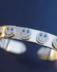EYEFUNNY smile s wide bangle smiling face bangle bracelet smiley diamond vvs アイファニー POGGY KIM JONES VIRGIL JBALVIN