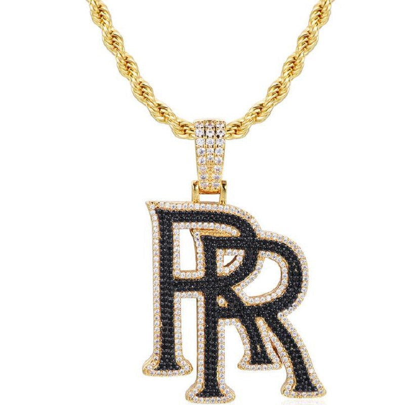 Double RR RoddyRicch diamond pendant &amp; necklace with free matching chain included shopgld ifandco