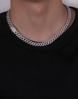 10mm curb cuban link chain necklace vvs diamond kanye west travis scott
