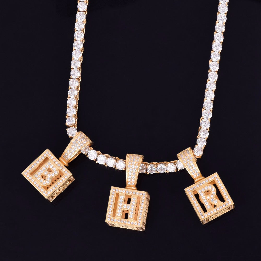 affordable hip hop custom jeweler iced out baby block letter pendant necklace chain shopgld