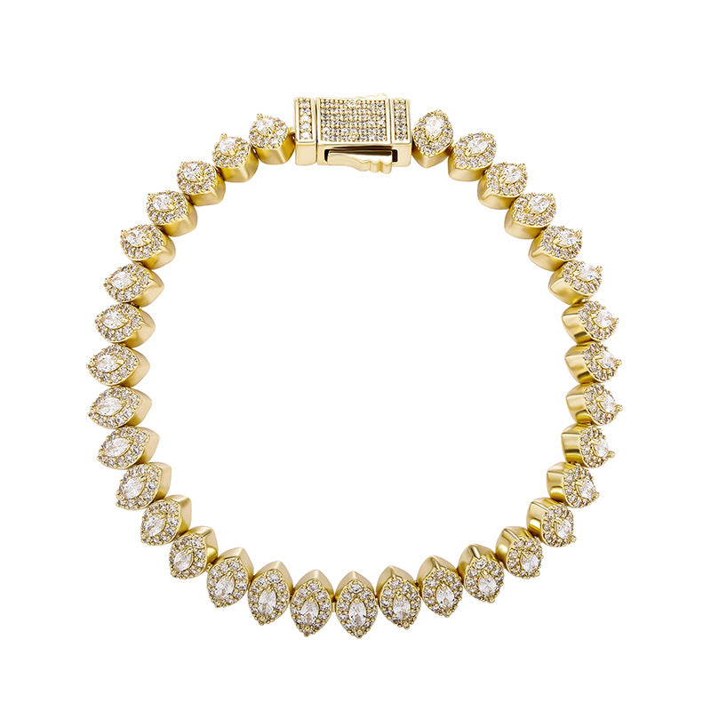 Iced out 8mm halo one row horse eye tennis links diamond bracelet White Gold bling iced out diamonds VVS