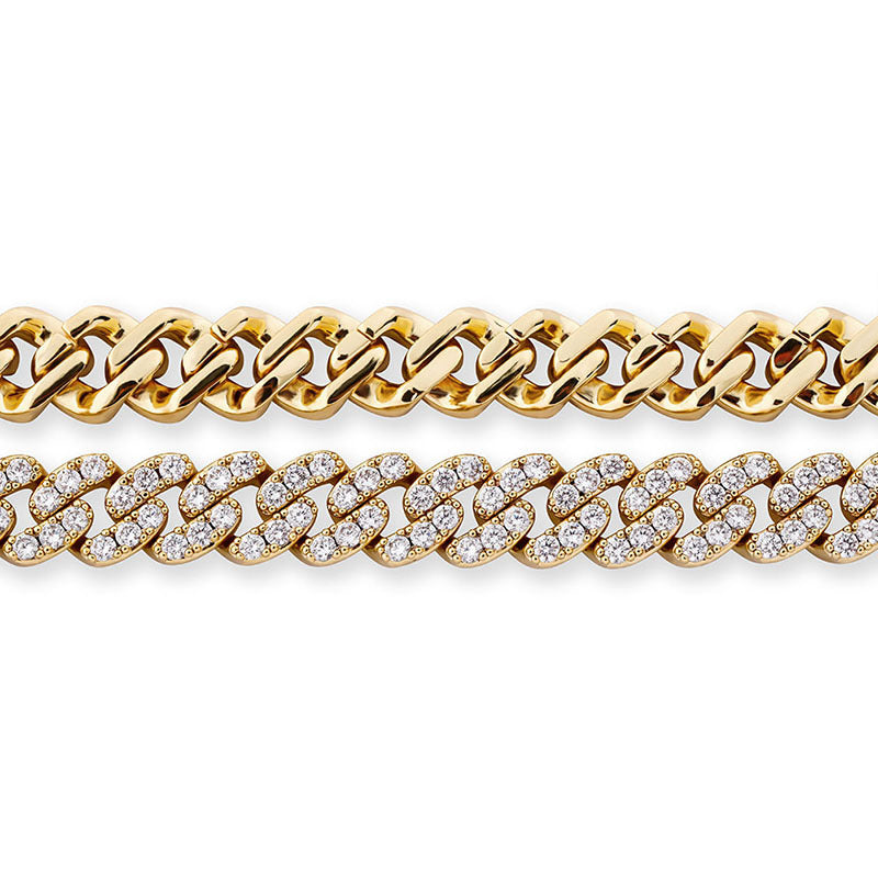 9mm cuban link chain bracelet ankle chain diamond white gold female jewelry fine jewelers chanel