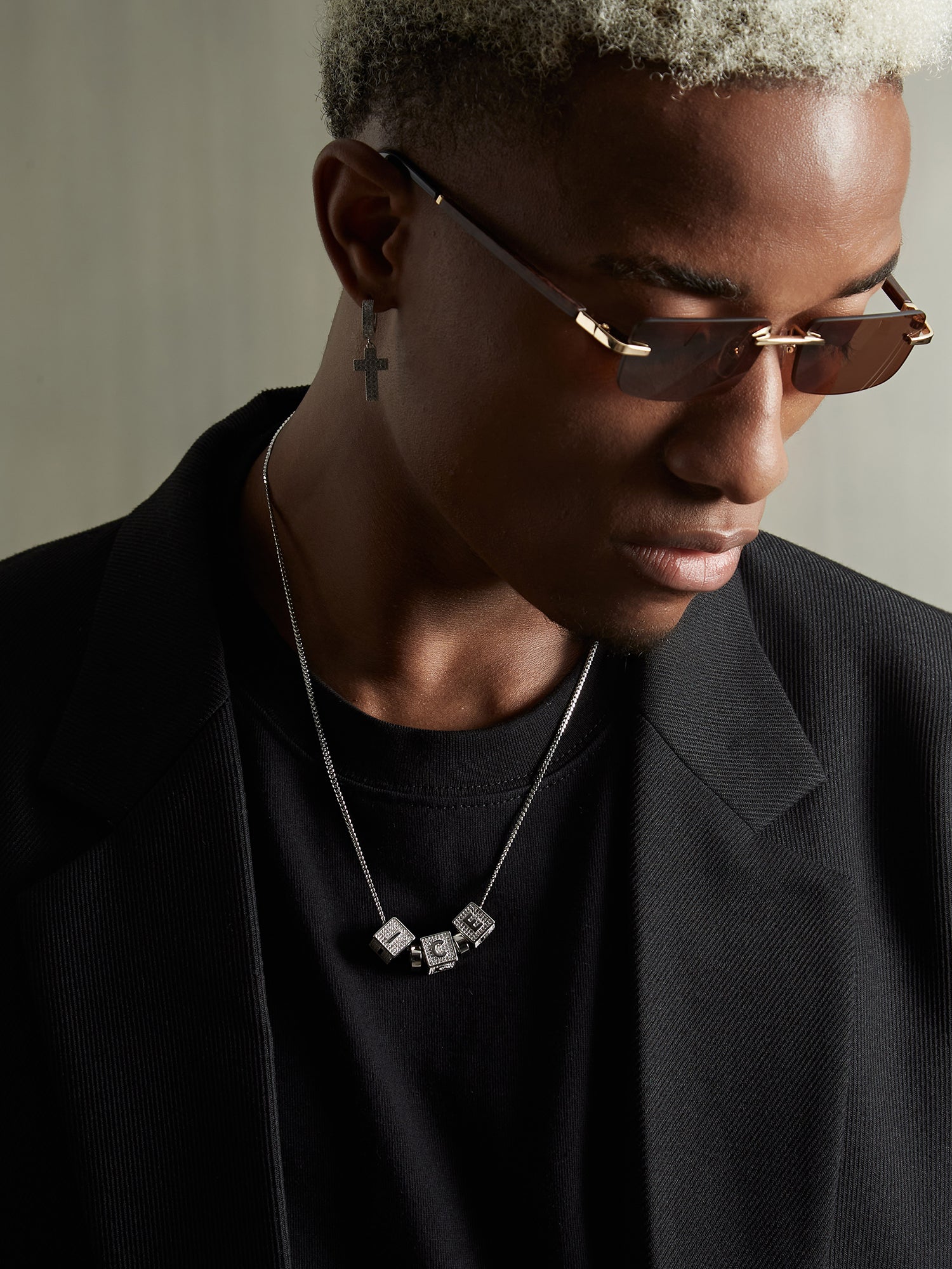 baby block letter custom necklace chain choker jesus is king kanye west rhude virgil off white