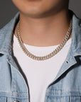 curb cuban link 10mm diamond necklace chain fully iced custom clasp diamond ifandco