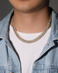 curb cuban link 10mm diamond necklace chain fully iced custom clasp diamond ifandco