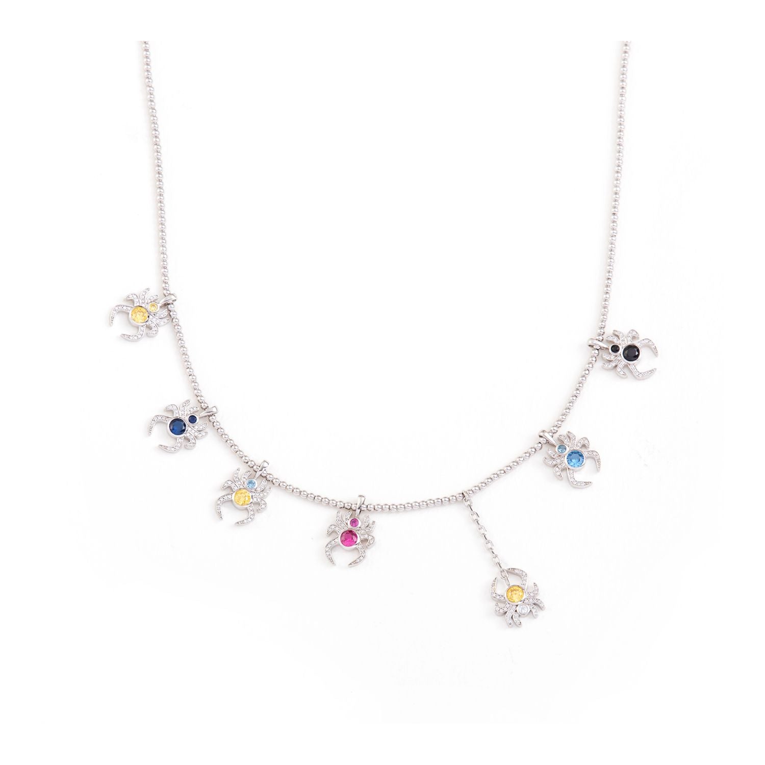Farfetch Eyefunny diamond spider pendant choker necklace
