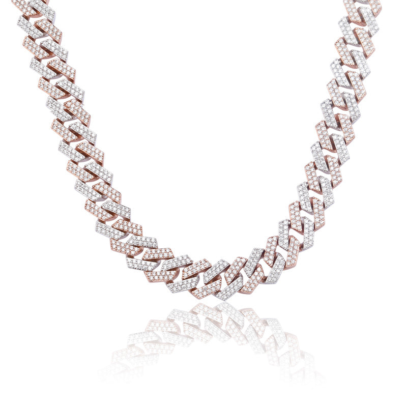 curb cuban link 14mm necklace chain fully iced custom clasp diamond ifandco