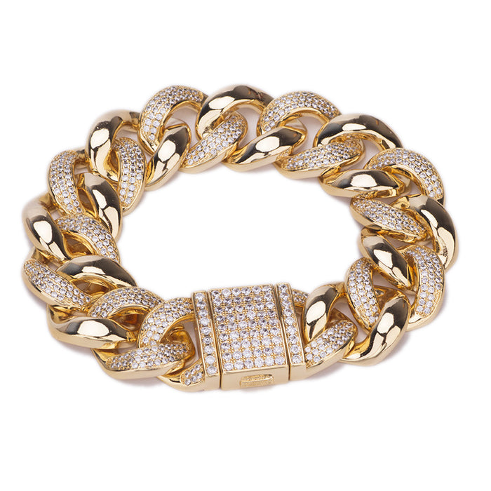 19MM Miami cuban link chain bracelet as seen on LIL UZI VERT special clasp gold vvs diamond
