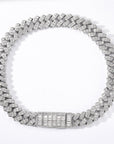 17mm fully iced baguette diamond cuban link necklace chain White Gold yellow gold asap rocky playboi carti lil uzi vert hip hop jewelry custom made