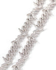 10mm Iced diamond Barbed wire link necklace bacelet chain White Gold yellow gold ifandco