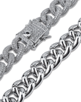 13mm cuban link fully iced micro pave diamond travis scott playboi carti asap rocky ian connor vlone vvs