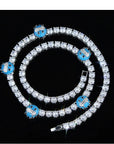 Emoji frozen freeze too icy diamond tennis link necklace chain short choker