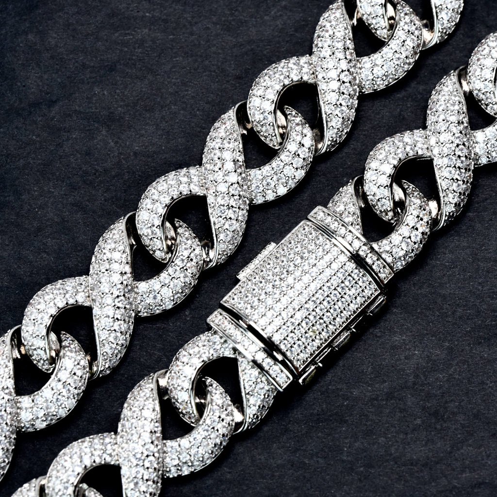 15mm Infinity cuban link necklace chain diamond ifandco shopgld hip hop jewelry celebrity jewelers diamond yellow gold gold price